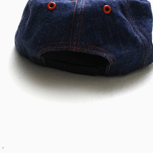 Vintage 70s Denim Trucker Snapback Hat Cap Blank USA Made - Picture 4 of 5